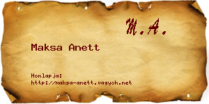 Maksa Anett névjegykártya
