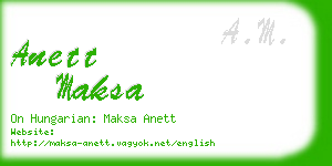 anett maksa business card